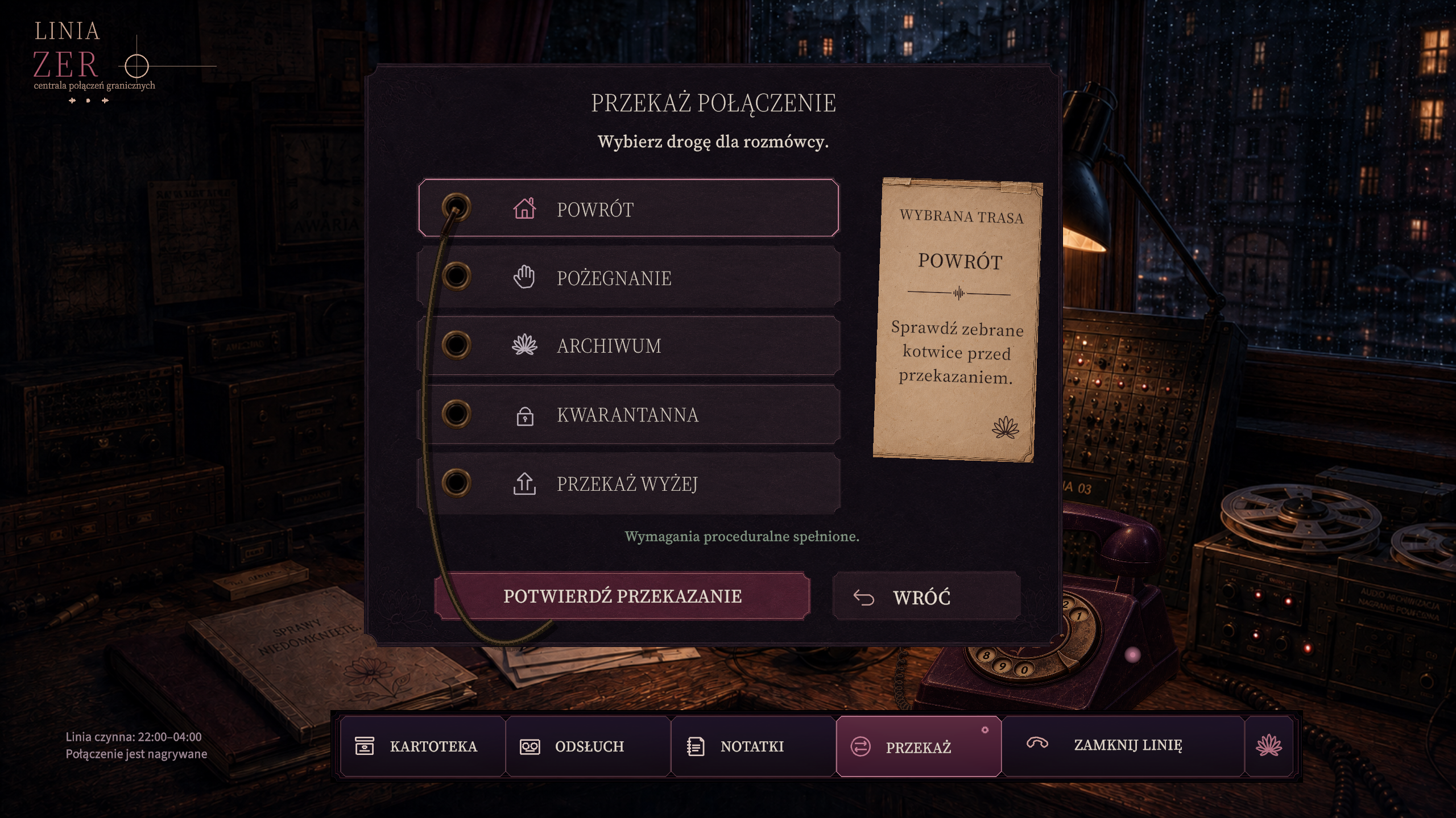 Wybór trasy przekierowania połączenia